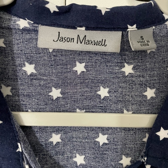 JASON MAXWELL BLUE and white star shirt woman size S - Picture 13 of 16
